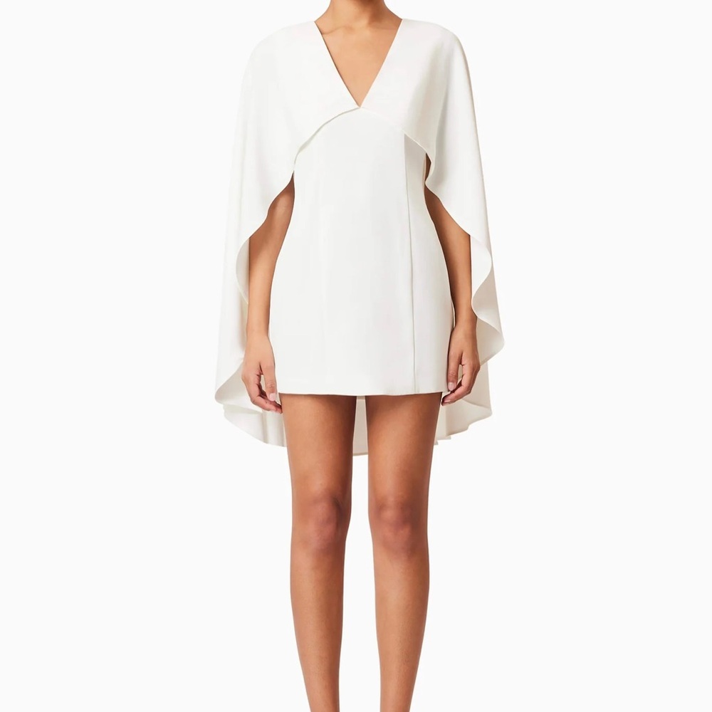 Elliatt Lilydale Cape Mini Dress in White